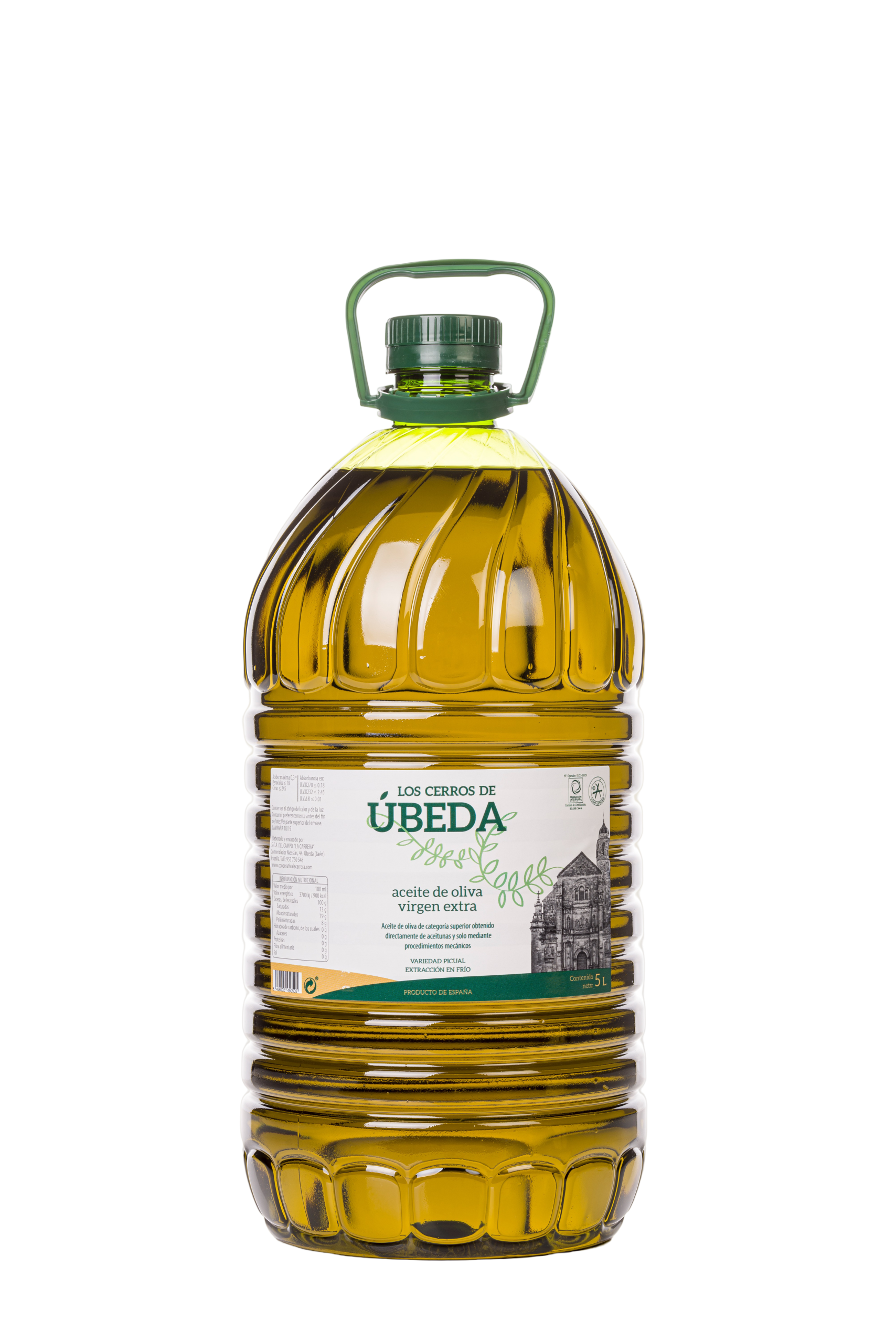 Aceite de Oliva Virgen Extra - SCA LA CARRERA - 5 litros PET. 3 unidades Caja