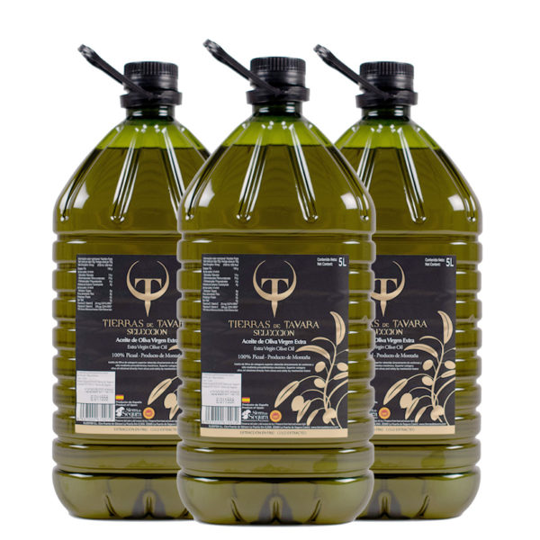 Aceite de Oliva Virgen Extra - TIERRAS DE TAVARA - PET 5 litros. 3 unidades Caja