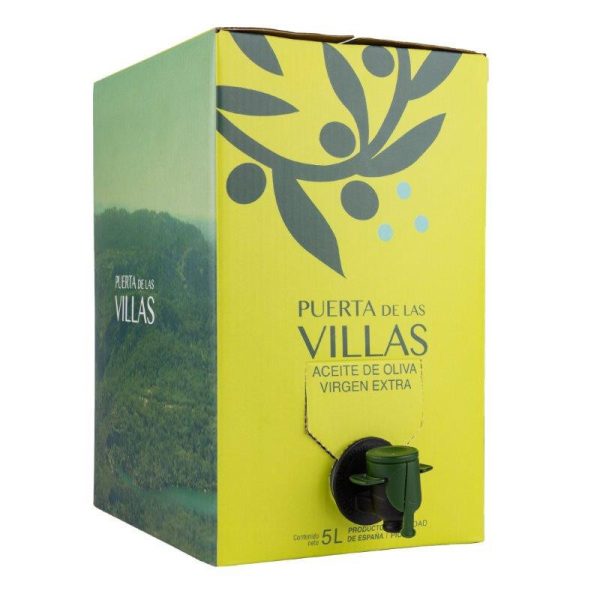 Aceite de Oliva Virgen Extra - PUERTA DE LAS VILLAS - 5 Litros BAG IN BOX. 3 unidades Caja