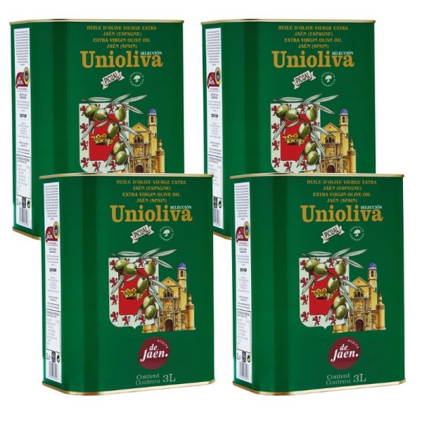 Aceite de Oliva Virgen Extra - UNIOLIVA - 3 Litros LATA. 4 unidades Caja