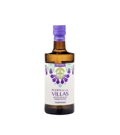 Aceite de Oliva Virgen Extra - PUERTA DE LAS VILLAS - PICUAL Temprano Ecológico 2025/26. Cristal Argos 500 ml - 12 unidades Caja