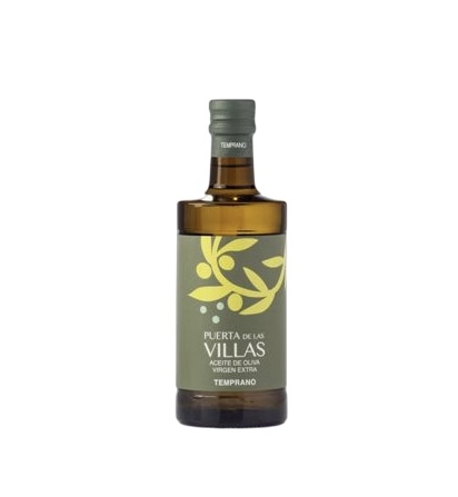 Aceite de Oliva Virgen Extra - PUERTA DE LAS VILLAS - PICUAL Temprano 2025/26. Cristal Argos 500 ml - 12 unidades Caja