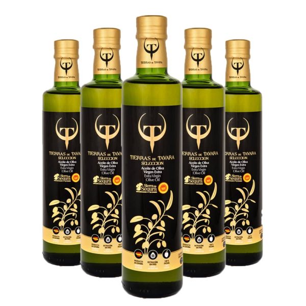 Aceite de Oliva Virgen Extra Selección - TIERRAS DE TAVARA - Cristal 500 ml. 6 unidades Caja