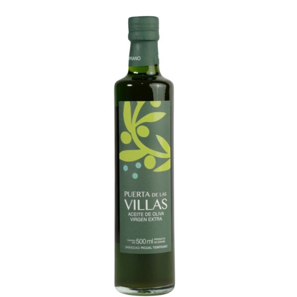 Aceite de Oliva Virgen Extra - NUEVA CAMPAÑA Temprano 2025/26 - PUERTA DE LAS VILLAS - PICUAL. Cristal Dórica 500 ml - 6 unidades Caja
