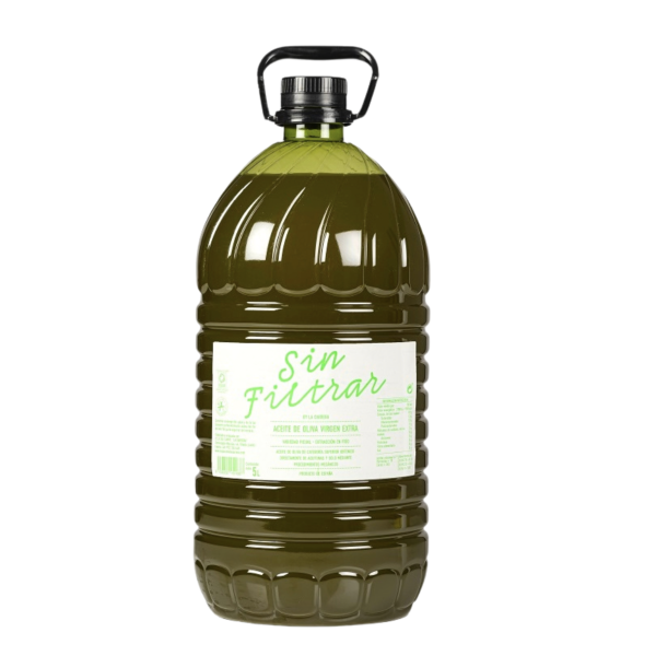 Aceite de Oliva Virgen Extra. Picual - SIN FILTRAR - SCA La Carrera - 5 Litros PET. 3 unidades Caja