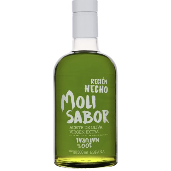 Aceite de Oliva Virgen Extra - Primer día de Cosecha. MOLISABOR Picual - OLEÍCOLA JAÉN - 500 ml. - 12 unidades Caja
