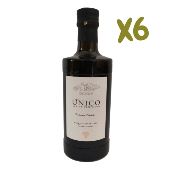 Aceite de Oliva Virgen Extra - UNIOLIVA - Temprano 2025/26 - 500 ml. Cristal. 6 unidades Caja