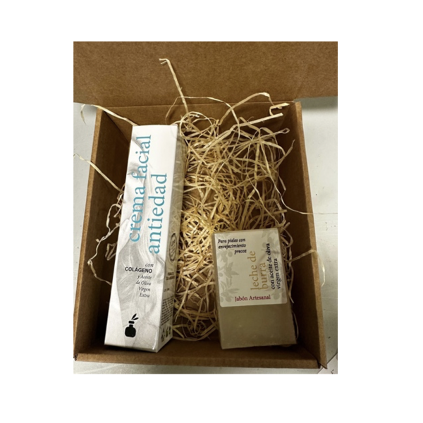 Cosmética con AOVE - Pack ANTIEDAD (Crema Antiedad y Jabón Artesanal (leche de Burra con AOVE)