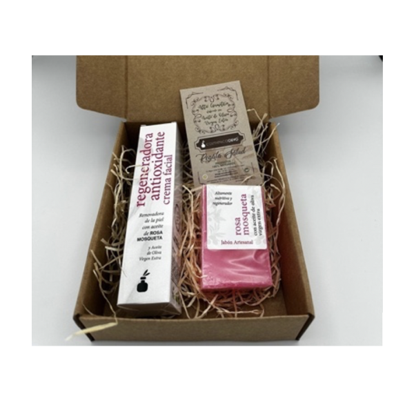 Cosmética con AOVE - Pack Rosa Mosqueta de Crema facial y Jabón Artesanal (Regeneradora y Antioxidante celular)